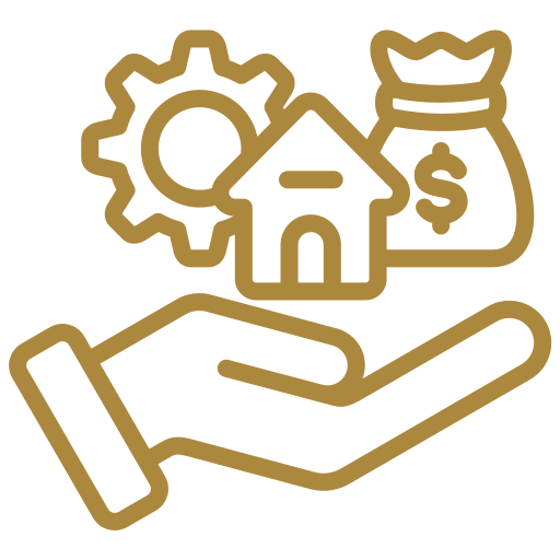 Financial growth symbols in hand