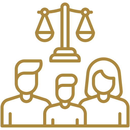 Family and justice scales icon